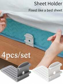 4PCS Thickened Bed Sheet Clips - Invisible Bed Sheet Clips, Non-Slip Design, Suitable For Various Mattresses, PP Material - Suitable For Hotels, Homes Or As Gifts - Easy To Clean (Grey), Hotel Bedding, Seamless Design, Premium Fixing Clips, Bed Sheet Clips - Multicolor - View 2