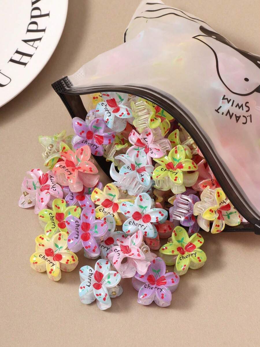 20-40个可爱休闲女童发夹,透明迷你雏菊发卡,可爱小巧混色发夹,适合日常上学装饰 - 彩色 - 查看 1