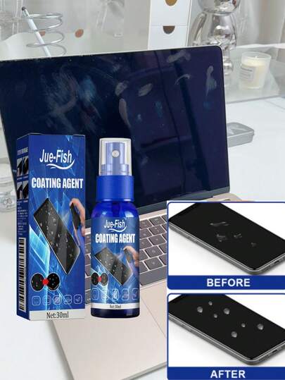JUE FISH Jue-Fish Screen Coating Agent, Mobile Phone & Computer Screen Cleaner, Anti-Scratch, Anti-Fingerprint, Hydrophobic & Oleophobic Coating Liquid