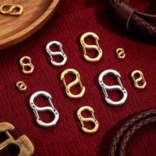 4 chiếc khóa cài lò xo hình chữ S bằng thép không gỉ 304 mạ vàng 18K dùng cho vòng cổ, vòng tay, tự làm trang sức. - Khóa chữ S - Xem 3