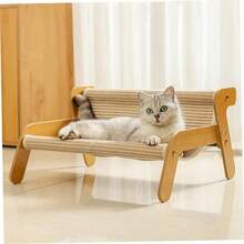Sisal Cat Tree Hammock Sofa - Lint-Free Large Cat Scratching Post | 2-In-1 Rest And Scratch Pet Furniture, Suitable For All Seasons - Khaki - View 4