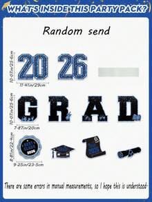10pcs/Set 2026 Graduation Lawn Sign Kit - Blue & Black Graduation Lawn Banners With Stands, Graduation Party Supplies, Large Outdoor High School & College Graduation Party Decorations - Blue and Black Graduation Site - View 3