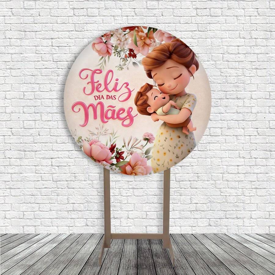 Easy-To-Use Decorative Cover Kit For Round Panels And Cylinders - Mother's Day Theme - ROUND PANEL 334 - View 1