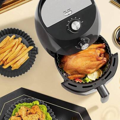 Oil-Resistant And High-Temperature Resistant Round Silicone Mat For Air Fryers, Baking Tray For Household Air Fryers, Suitable For Kitchens,Barbacoa,Molde Silicona Airfryer,Air Fryer Accesorios,Molde Air Fryer,Bandeja Horno