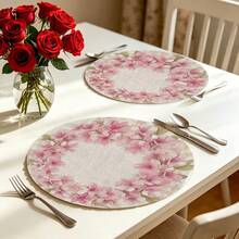 A Round Pattern With Plum Blossoms, Flowers And Green Leaves, Suitable For Spring, Summer, Autumn And Winter Seasons - Multicolor - View 9