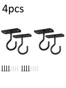 2-Hole Installation Multi-Function Hook Set, For Hanging Plants And Flower Baskets, Minimalist Ceiling Hook, Suitable For Balcony, Patio, Garden Accessories, Outdoor Garden Decor, Home Room Decoration - Hook Up - View 15