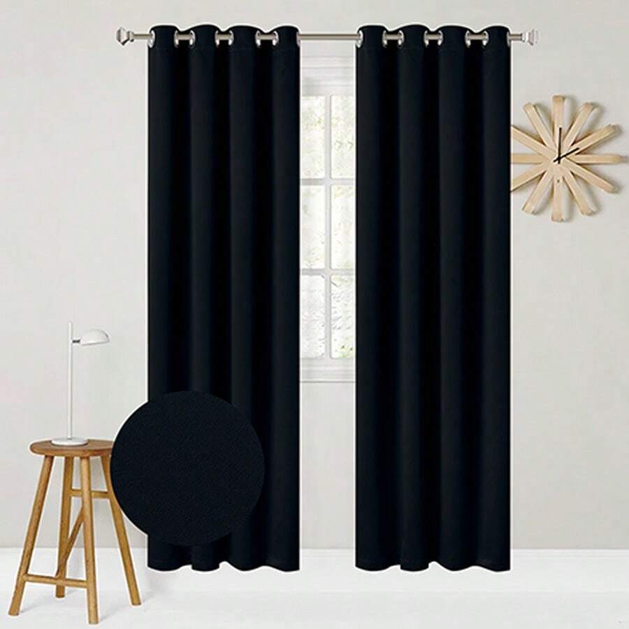 Cortinas Blackout 100% Bloqueo de Luz para Habitación 2 pieza, 137x230cm con Ojales y Forro para Reducción de Ruido y Decoración Elegante en Recámara,dormitorio, cocina, baño, decoración del hogar - 16 - Ver 1