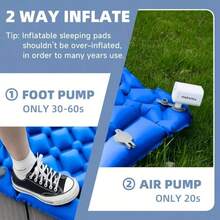 1pc Inflatable Sleeping Pad With Pillow, Suitable For Camping - Built-In Foot Pump, Repair Patch Included, Quick Inflation, Can Be Used In Pools, Upgraded Ultra-Light Design, Durable And Compact Sleeping Pad, Moisture-Proof Air Mattress, Suitable For Backpacking, Hiking, Travel And Camping. - Multicolor - View 6
