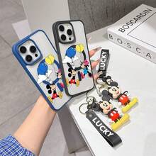This Disney Mickey Mouse Pattern Lanyard Phone Case Features A Strong Magnetic Closure And Full Coverage Of Acrylic And TPU Material. It's Shockproof, Lightweight, And Suitable For IPhone17/16/11/13/15/15 Plus/15 Pro/15 Pro Max/12/14 Pro Max/11 Pro Max/12 Pro/12 Pro Max/13. It's A Popular Birthday Gift, Business Gift, Durable, Stain-Resistant, And Fingerprint-Resistant New Phone Case For Men And Women. It Also Includes A Mickey Mouse Phone Case And Mickey Mouse Doll Bracelet. Compatible With SamsungGalaxy S20, S21, S22, S23, And S24 Series. It's The Perfect Gift For Friends And Family. This Stylish Phone Case Is Fun, Lightweight, And Durable. IPhone17 Pro Max Phone Case, Minnie Phone Case. - Black - View 4
