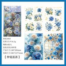 4pcs/Set Realistic Rose Flower Oil Painting Foil Stickers, Waterproof PET Scrapbooking Stickers, Creative Stationery Stickers - Multicolor - View 12