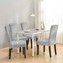 1/2/4/6/8 Pieces Of Imitation Milk Silk Silver White Three-Dimensional Chair Covers, High Elasticity All Inclusive Washable Soft Covers, Easy To Install And Clean. Suitable For Indoor Decoration, Outdoor Dining, Gathering Occasions, Restaurants, Parties, Hotels And Other Decorative Chair Covers, And Can Also Be Given As Gifts. - Multicolor - View 3