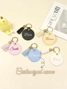Móc khóa khắc chữ theo yêu cầu, quà tặng cặp đôi ngày Valentine, phụ kiện túi xách cá nhân hóa, phụ kiện túi xách nữ. - Nhiều màu - Xem 1