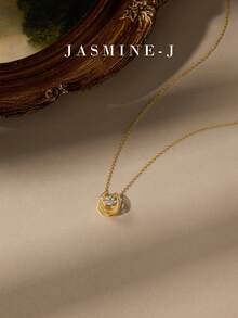 1 pieza Collar de plata de ley S925 con circonita, collar con letra U, collar de herradura, hipoalergénico, collar de mujer simple y elegante, collar de oro, joyería de plata de ley, regalo de compromiso, regalo del Día de la Madre, el regalo perfecto para ella - Multicolor - Ver 3