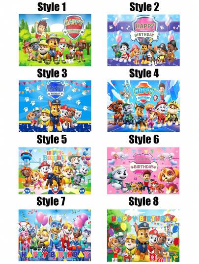 Banner sinh nhật chủ đề chó Paw Patrol, phông nền trang trí chủ đề hoạt hình, thích hợp cho chụp ảnh sinh nhật, trang trí tường tiệc sinh nhật. Đồ trang trí tiệc, đạo cụ phông nền, vải phông nền sinh nhật (Làm thủ công, có thể sai số từ 3-5 cm)