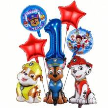 Paw Patrol 汪汪队立大功生日气球花束套装，包含Chase和Rubble可爱小狗卡通铝箔气球、32英寸蓝色数字1-9氦气球、红色星星气球，适合1-9岁儿童生日派对装饰 - 卡通狗狗氣球 - 查看 13