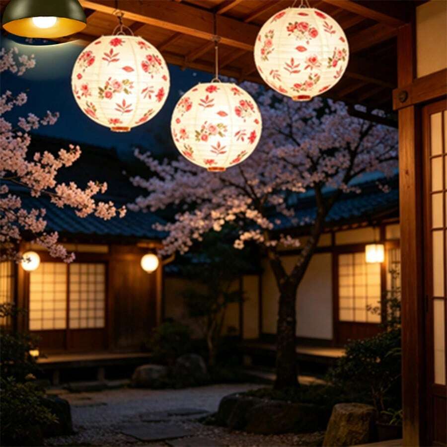 1 Set (3pcs) Rose Lanterns, Suitable For Decorating Festivals, Parties, Weddings, Or Home/Office. A Way To Add Style And Illuminate Your Wedding And Birthday Celebrations. - Multicolor - View 1