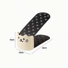 4pcs Adjustable Shoe Rack Double Layer Space Saving Shoe Organizer Solid Color Shoes Stand Closet Organization Storage Shelf, Cute Cat Shaped Double-Tier Shoe Rack Cabinet Storage Tool For Entryway Bedroom Hallway Home Storage Solution - Multicolor - View 11