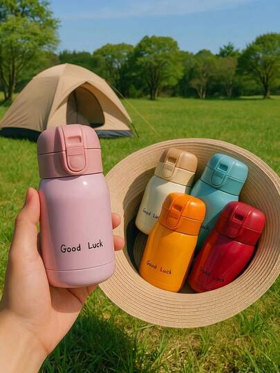 Botella de agua deportiva compacta y aislada, taza térmica portátil con tapa de rebote, adecuada para actividades al aire libre y deportes