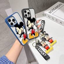 This Disney Mickey Mouse Pattern Lanyard Phone Case Features A Strong Magnetic Closure And Full Coverage Of Acrylic And TPU Material. It's Shockproof, Lightweight, And Suitable For IPhone17/16/11/13/15/15 Plus/15 Pro/15 Pro Max/12/14 Pro Max/11 Pro Max/12 Pro/12 Pro Max/13. It's A Popular Birthday Gift, Business Gift, Durable, Stain-Resistant, And Fingerprint-Resistant New Phone Case For Men And Women. It Also Includes A Mickey Mouse Phone Case And Mickey Mouse Doll Bracelet. Compatible With SamsungGalaxy S20, S21, S22, S23, And S24 Series. It's The Perfect Gift For Friends And Family. This Stylish Phone Case Is Fun, Lightweight, And Durable. IPhone17 Pro Max Phone Case, Minnie Phone Case. - Blue - View 4