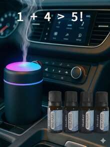 DeepRest Sleep Kit: Dark Grey Humidifier + Lavender Oil (2X Pack) Dreamy Sleep In Dry Weather: Lavender & Sandalwood Mini Humidifier For Bedroom | 3-In-1 Night Light & Aroma Diffuser - Dark Grey - View 11