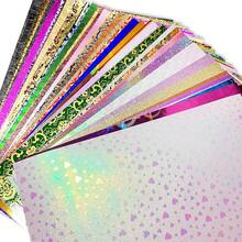 50 Blatt A4/A5/A6 Glitzer-Strukturiertes Sammelalbum-Papier - Sortierte Farben & Designs, geprägtes holografisches Kunstpapier für Grußkarten, Scrapbooking, Collagen und Feiertagsbasteleien, Grußkarten-Herstellung | Leuchtende Farben | Geprägte Designs - Glänzendes, strukturiertes Papier - Übersicht 5