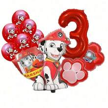 Paw Patrol Theme Birthday Balloon Set, Firefighter Puppy Theme Party Decorations, 32 Inch Red Number 1-8 Foil Balloons, Paw Print Round Latex Balloon Set, Cartoon Rescue Puppy Theme Birthday Party Supplies Suitable For 1-8 Years Old Children - Cartoon Dog Balloon - View 6