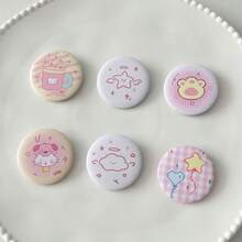 6pcs INS Style Cute Small Badges, Cartoon Notebook Decor Badges 25mm Adorable Pins - 6pcs/set - View 11