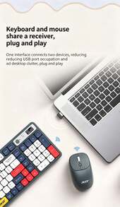 Wireless Bluetooth Keyboard And Mouse Combo | Mechanical Feel Silent Office Keyboard And Mouse | Rechargeable With Long Battery Life | Compatible With Desktops/Laptops/Macs/Tablets/Mobile Phones | Universal For Business, Office, And Home Use - View 7