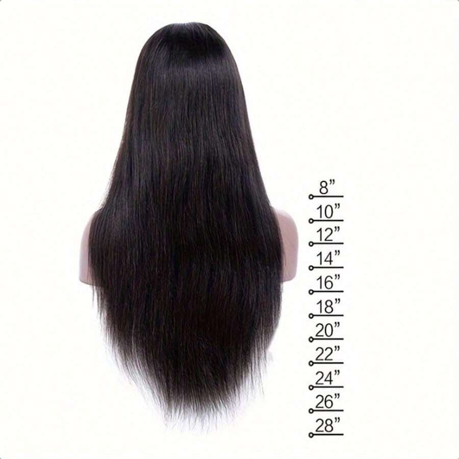 直发蕾丝前假发，真人发，13x4蕾丝前假发，180密度，未经加工的巴西直发原生真人发假发，预先拔毛并带有婴儿绒毛，女士款