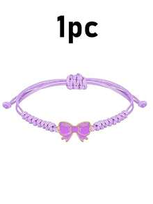 1pc Cute Bow Bracelet, Sweet Braided Adjustable Cord, Suitable For Cheerleaders, Dance Teams, Friends, Perfect Birthday Party Favors, Classroom Rewards, Handmade Graduation & Wedding Gifts - Multiple Styles - View 12