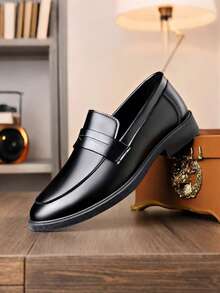 2026新款男士软皮正装鞋，亮面英伦风商务鞋，多功能软底透气舒适男士正装鞋，适合办公场合 - 黑色 - 查看 3