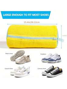 Túi giặt giày dùng cho máy giặt, túi làm sạch bằng sợi microfiber dày mềm mại với hơn 1200 sợi, bảo vệ toàn diện 360° và làm sạch sâu, khóa kéo chống trượt, thoáng khí, bền chắc, phù hợp với mọi loại giày và giày thể thao. - bao bọc giày - Xem 7