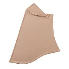 1pc Women's Convenient Headscarf, Full Coverage Chin Sweat Absorbent Solid Color Muslim Hijab,Holiday,Travel Essential - Beige - View 17