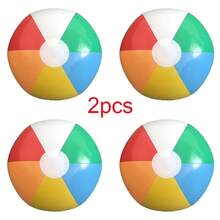 2pcs Colorful Inflatable Beach Balls, Ideal For Beach, Pool, Outdoor Inflatable Games, The Best Summer Pool Toy - Multicolor - View 3