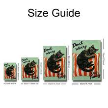 Set Of 1 Funky Black Cat Don't Worry Keep Funky Canvas Wall Art | Retro Groovy Poster For Living Room Bedroom,Frameless/Framed - A - View 3
