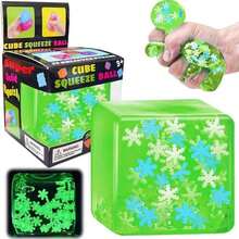 Adult Stress-Relief Toy, Glowing Snowflake Cube Squeeze Ball, Slow-Rebound Candy Toy, Sensory Toy, Malt Ball Stress-Relief, Suitable For Party Favors And Birthday Gifts. - 1件藍色 - 查看 10