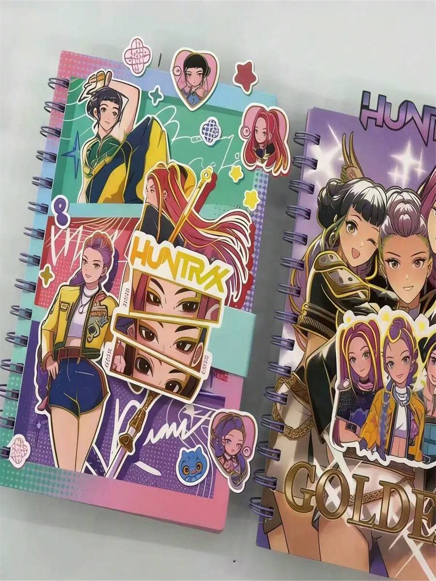 Hasbro Random Color 1pcspop - Hunter A5 Spiral Notebook, A Learning Tool For Girls, Specially Designed For Fashion-Conscious Girls - Featuring Cartoon Elements And Character Designs, Suitable For Academic Use. - Multicolor - View 1