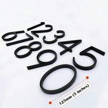 125mm Black Metal Floating Door Number Outdoor Sign, Suitable For Patios, Modern Mailbox Sign - A - View 7