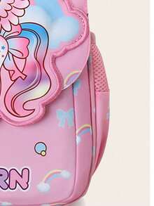 Mochila mini estilo de dibujos animados lindos, mochila con diseño de unicornio lindo, mochila de colores arcoíris, mochila de dibujos animados lindos, mochila - Multicolor - Ver 5