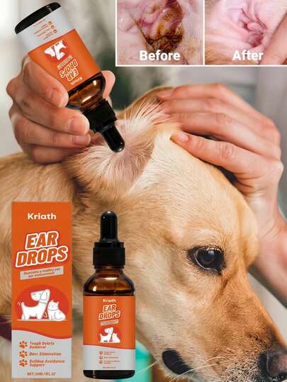 Solución para el cuidado de las orejas de las mascotas, apta para gatos y perros. Limpieza de oídos, eliminación de olores, alivio de picazón. Suavizante suave de cerumen, alivio de picazón, prevención de ácaros e infecciones en los oídos. Apta para gatitos y cachorros, productos de cuidado de oídos de baja irritación.