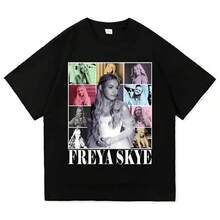 Camiseta Silent Treatment Tee Freya Skye Stars Align Tour, Ropa para Hombre/Mujer, Estilo Harajuku, Tops de Alta Calidad, Algodón, Ropa Urbana Vintage (3) Camiseta de Verano de Manga Corta y Cuello Redondo 100% Algodón, Unisex, Ajuste Holgado, Ropa Casual, Camisetas con Temática de Anime. - Negro - Ver 1