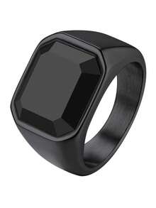 2 Stamp-Style Hip-Hop Punk Stainless Steel Men's Rings, Available In Multiple Colors, Men's Jewelry Accessories, Suitable For Wearing To Daily Parties - Multicolor - View 15