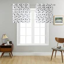 1pc/2pcs Embroidered Sheer Curtain/Tree Branch Embroidered Textured Linen-Like Curtain/Top Metal Grommet Design Sheer Curtain/Indoor Lighting Balanced Filtering Transparent Curtain/Suitable For Living Room, Bedroom, Study, Kitchen, Home Decor, Farmhouse, Villa - Black - View 30