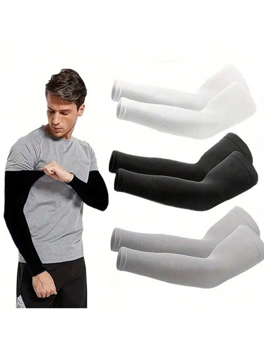 18pcs/9 Pairs Unisex Thumbhole Cooling Arm Sleeves, Made Of Nylon Fabric, Suitable For Baseball, Basketball, Cycling, Running, Golf And Other Outdoor Activities - Multicolor - View 1