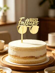 3pcs Gold Acrylic Cake Toppers, Happy Father's Day Cake Decor, Party Decorations - StyleF - View 7