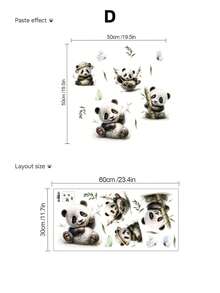 可愛動物牆貼系列，水彩森系風格／熊貓／熊／草原動物設計，柔和療癒的動物表情，熊貓、獅子、長頸鹿等生動可愛圖像，搭配雲朵、星星、蝴蝶等元素，氛圍感強 - 牆貼 - 查看 12