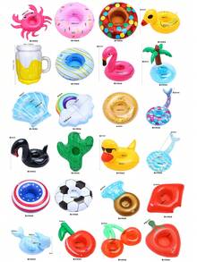 Bộ 1/3/6/9/12 chiếc giá đỡ cốc bơm hơi, nhiều hình dạng khác nhau, thích hợp cho hồ bơi, bồn tắm, đồ chơi, phù hợp cho đám cưới, tiệc độc thân, tiệc bể bơi, kỳ nghỉ biển - Thêm niềm vui và phong cách cho bữa tiệc bể bơi và kỳ nghỉ biển của bạn! (Giá đỡ cốc bơm hơi hình chim hồng hạc màu vàng hồng) - Mô hình thông thường - Xem 7