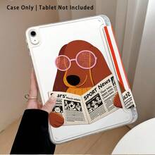 条纹腊肠犬图案亚克力透明平板电脑保护套，带支架，兼容三星 A9/A9+/S9/S9FE/A11/A11+/S11/S10 FE/S10 FE+/S10 Lite 和 A16 2025、Air 11/13、M3 2025、Mini 7 A17、Pro 2024、Air 11/13、M2 2024、Pro 11/13、M4 2024、Pro 12.9、7/8/9 代、10.2、10 代、10.9、Air 4/5/6/7/8、10.9、Pro 11、4/5/6 代、Mini 6、SE 11、荣耀、Matepad SE 11。 - 彩色 - 查看 4