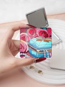 1pc Y2K Fashion Portable Folding Makeup Mirror, Lightweight Compact PU Leather, Suitable For Travel, Party, Work, School, All Ages - Multicolor - View 16