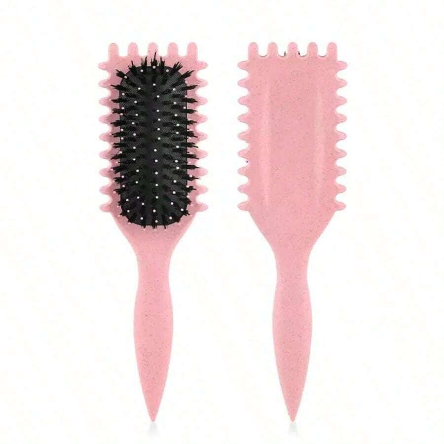 1 Peça Escova de Cabelo Modeladora com Mola, Escova de Cabelo com Almofada de Ar para Massagem, Pente de Cabelo de Onda Grande, Viagem, Aniversário - Multicolorido - Visão 1